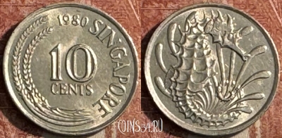 Сингапур 10 центов 1980 года, KM# 3, 120s-139