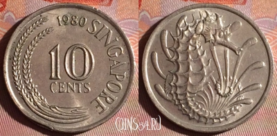 Сингапур 10 центов 1980 года, KM# 3, 121f-071