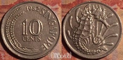 Сингапур 10 центов 1982 года, KM# 3, 170a-126