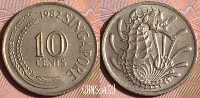 Сингапур 10 центов 1982 года, KM# 3, 334-013