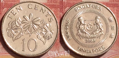 Сингапур 10 центов 2009 года, KM# 100, 170l-011
