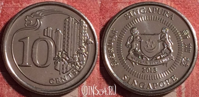 Сингапур 10 центов 2013 года, KM# 346, 191j-119