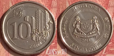 Сингапур 10 центов 2013 года, KM# 346, 355n-057