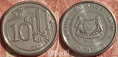 Сингапур 10 центов 2013 года, KM# 346, 484р-091 ♛