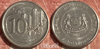 Сингапур 10 центов 2015 года, KM# 346, 429r-034