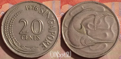 Сингапур 20 центов 1976 года, KM# 4, 295f-003