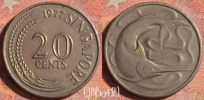 Сингапур 20 центов 1977 года, KM# 4, 135i-118