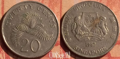 Сингапур 20 центов 1987 года, KM# 52, 049n-055