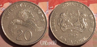 Сингапур 20 центов 1987 года, KM# 52, 093c-071