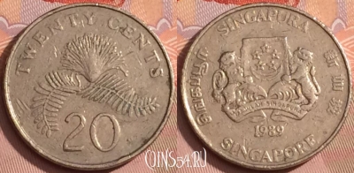 Сингапур 20 центов 1989 года, KM# 52, 349k-047