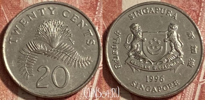 Сингапур 20 центов 1996 года, KM# 101, 484р-014