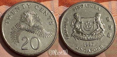 Сингапур 20 центов 1997 года, KM# 101, 156s-086