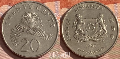Сингапур 20 центов 1997 года, KM# 101, 471r-060