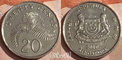 Сингапур 20 центов 2010 года, KM# 101, 185r-113