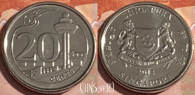 Сингапур 20 центов 2013 года, KM# 347, 309r-126