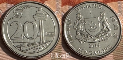 Сингапур 20 центов 2014 года, KM# 347, 145s-035