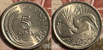 Сингапур 5 центов 1970 года, KM# 2, 192s-048 ♛