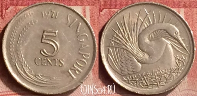 Сингапур 5 центов 1971 года, KM# 2, 202m-066