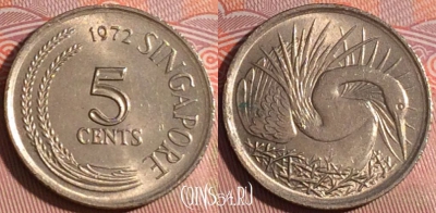 Сингапур 5 центов 1972 года, KM# 2, 229a-047