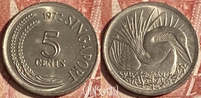 Сингапур 5 центов 1972 года, KM# 2, 340r-066 ♛