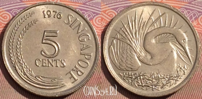 Сингапур 5 центов 1976 года, KM# 2, 105c-113