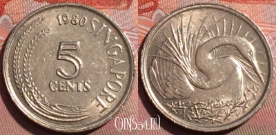 Сингапур 5 центов 1980 года, KM# 2a, 251a-035