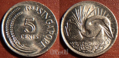 Сингапур 5 центов 1984 года, KM# 2a, 52-007