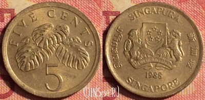 Сингапур 5 центов 1988 года, KM# 50, 179j-032