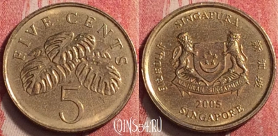 Сингапур 5 центов 2005 года, KM# 99, 199j-101