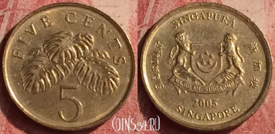 Сингапур 5 центов 2005 года, KM# 99, 419n-129