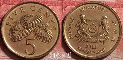 Сингапур 5 центов 2011 года, KM# 99, 225j-109