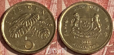 Сингапур 5 центов 2011 года, KM# 99, 337r-126