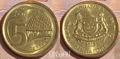 Сингапур 5 центов 2013 года, KM# 345, 383r-004