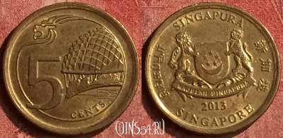 Сингапур 5 центов 2013 года, KM# 345, 402-002