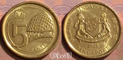 Сингапур 5 центов 2013 года, KM# 345, 412-124