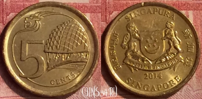 Сингапур 5 центов 2014 года, KM# 345, 104m-004