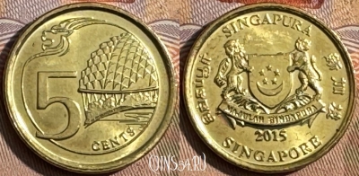 Сингапур 5 центов 2015 года, KM# 345, 428s-141