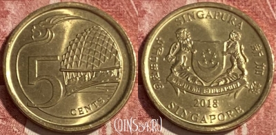 Сингапур 5 центов 2018 года, KM# 345, 426r-075 ♛