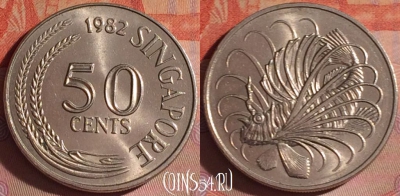 Сингапур 50 центов 1982 года, KM# 5, 054i-001