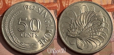 Сингапур 50 центов 1982 года, KM# 5, 175s-069 ♛
