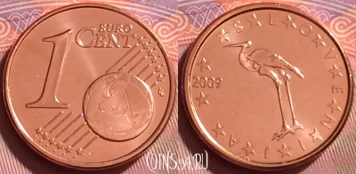 Словения 1 евроцент 2009 года, KM# 68, UNC, 279j-144