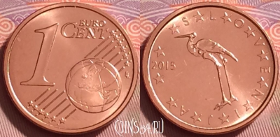 Словения 1 евроцент 2015 года, KM# 68, UNC, 278j-033