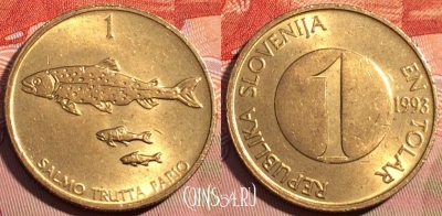 Словения 1 толар 1993 года, KM# 4, 084c-079