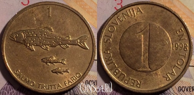 Словения 1 толар 1998 года, KM# 4, 180a-012