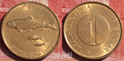 Словения 1 толар 1999 года, KM# 4, 059b-125
