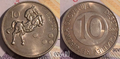 Словения 10 толаров 2001 года, KM# 41, 178a-027