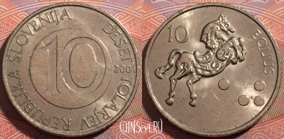 Словения 10 толаров 2001 года, KM# 41, a140-019