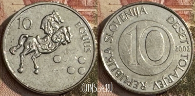 Словения 10 толаров 2002 года, KM# 41, s268t-138