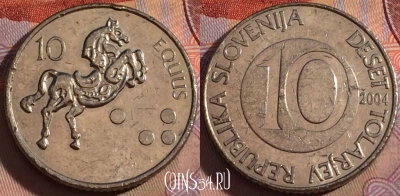 Словения 10 толаров 2004 года, KM# 41, 140b-108