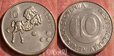 Словения 10 толаров 2004 года, KM# 41, 410-044